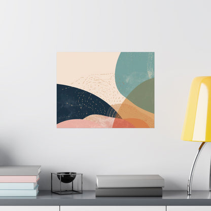 Mid-Century Modern Abstract Poster | Matte Pastel Landscape Print