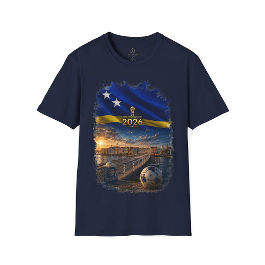 Curaçao Football Flag Handelskade T‑Shirt Cinematic Caribbean Soccer Tee