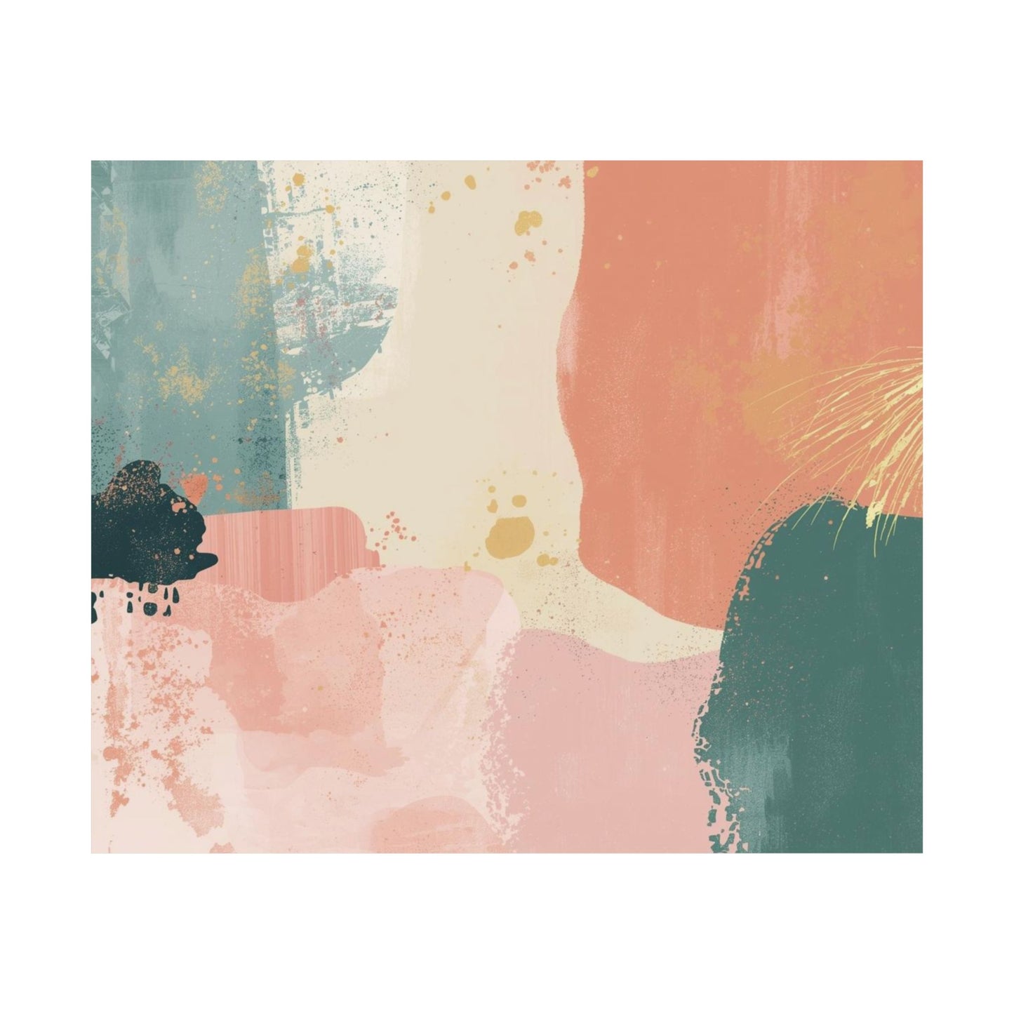 Pastel Abstract Landscape Poster | Matte Horizontal Wall Print
