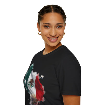 Mexican Flag Football T-Shirt — Soccer and Stadium Lights Graphic Tee