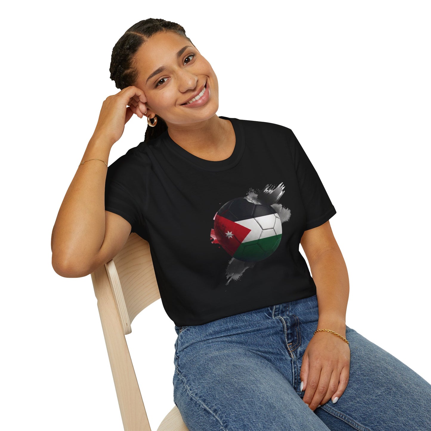 Jordan Football Flag Graphic T-Shirt Abstract Al-Nashama Soccer Tee