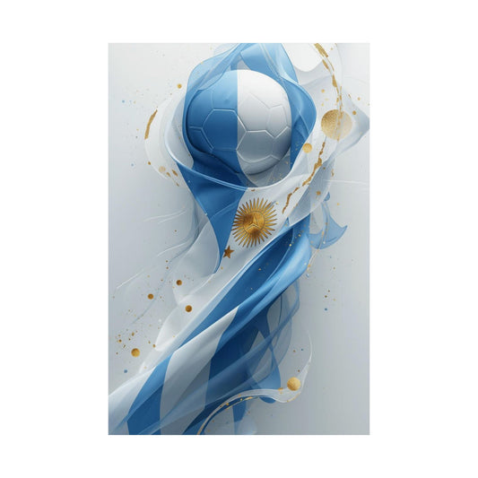 Argentina Soccer Flag Poster — Matte Vertical Football Wall Art