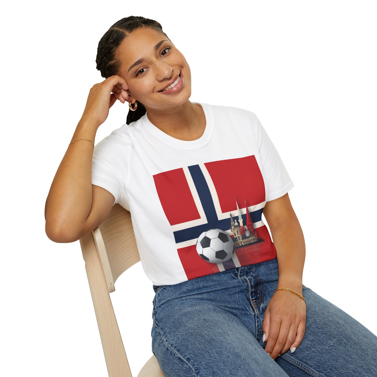 Norway Flag Soccer T‑Shirt — Norwegian Football Fan Tee