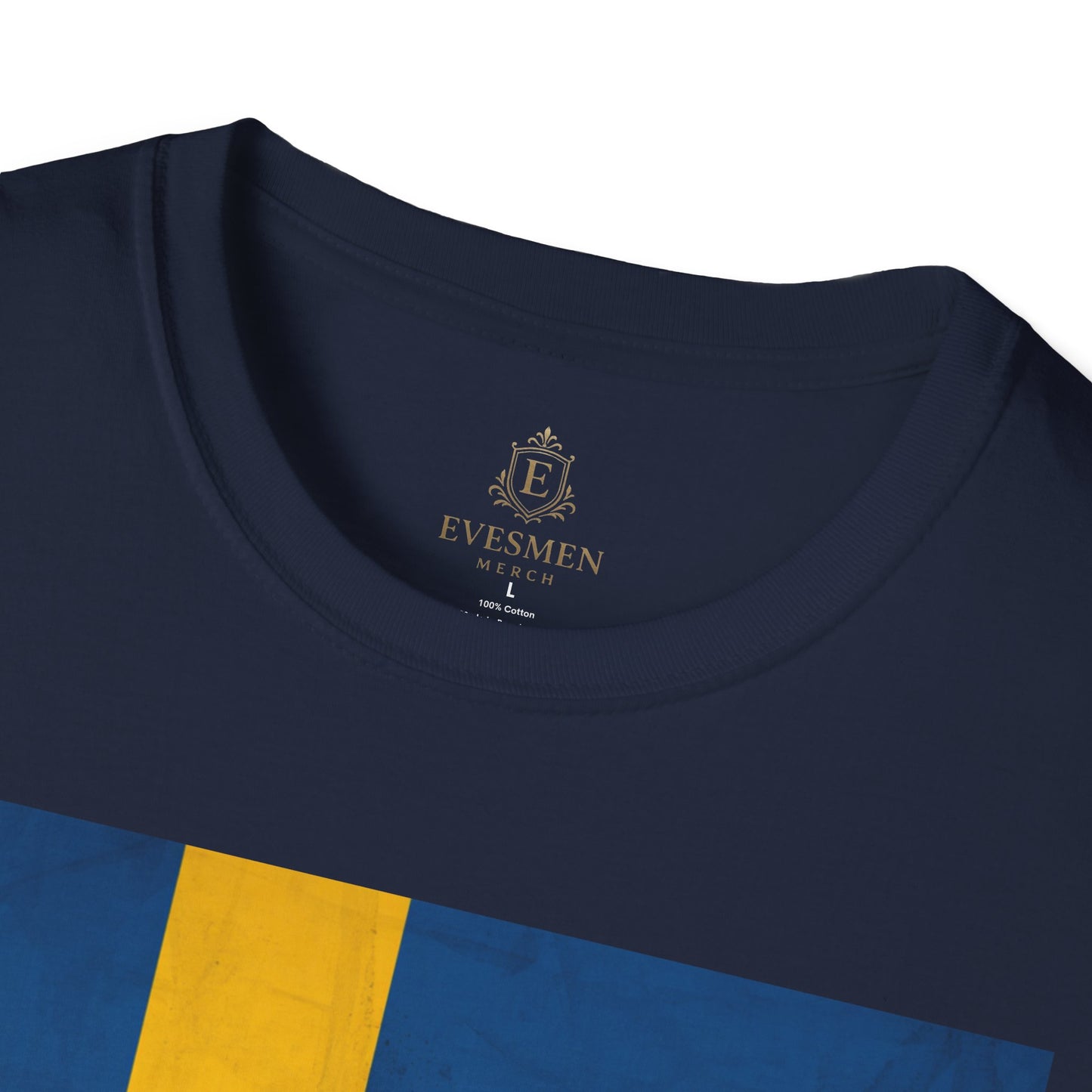Sweden Flag Soccer T-Shirt — Distressed Swedish Flag Football Tee