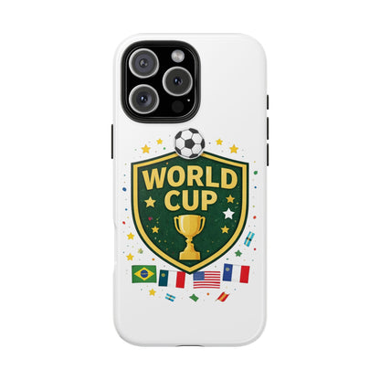 Soccer Match Day Tough Phone Protective Case Trophy Shield with Flags