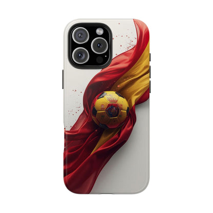 Spanish Flag Soccer Tough Phone Case — Football Fan Protective Cover