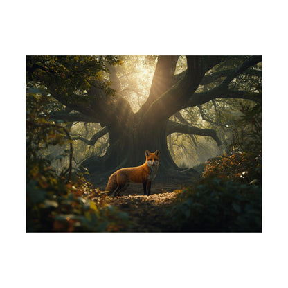 Woodland Fox Poster – Matte Horizontal Nature Wall Decor