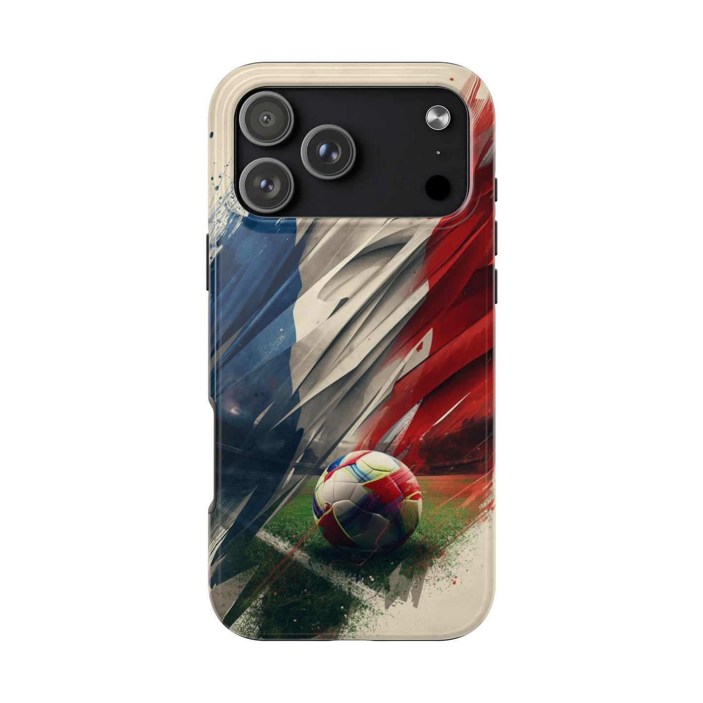 Soccer Flag Tough Phone Case — Grunge France Football Protective iPhone Cover