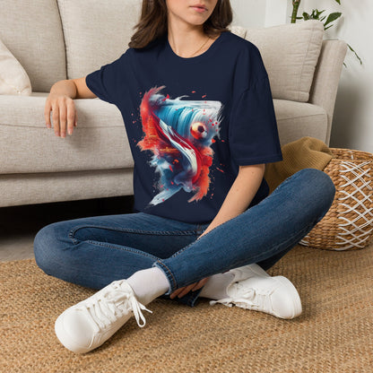 Canadian Football Fan T-Shirt Abstract Flag & Niagara Falls Design Tee
