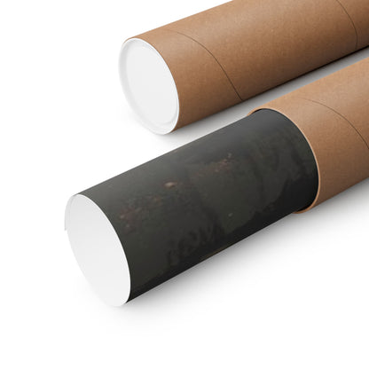 Two cardboard tubes, one brown and one black, on a white background