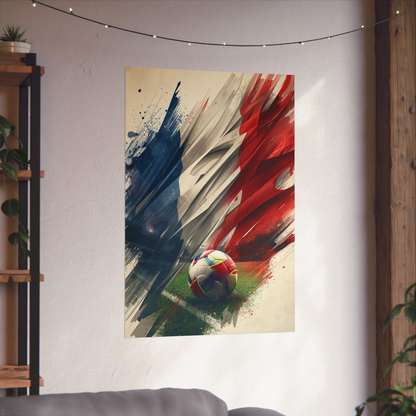Soccer France Flag Poster — Matte Vertical Football Art Print