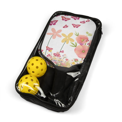 Floral Butterfly Pickleball Paddles Set — Lightweight Beginner Kit with Balls