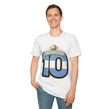 Argentina Number 10 Soccer T-Shirt — Messi Tribute Football Fan Tee