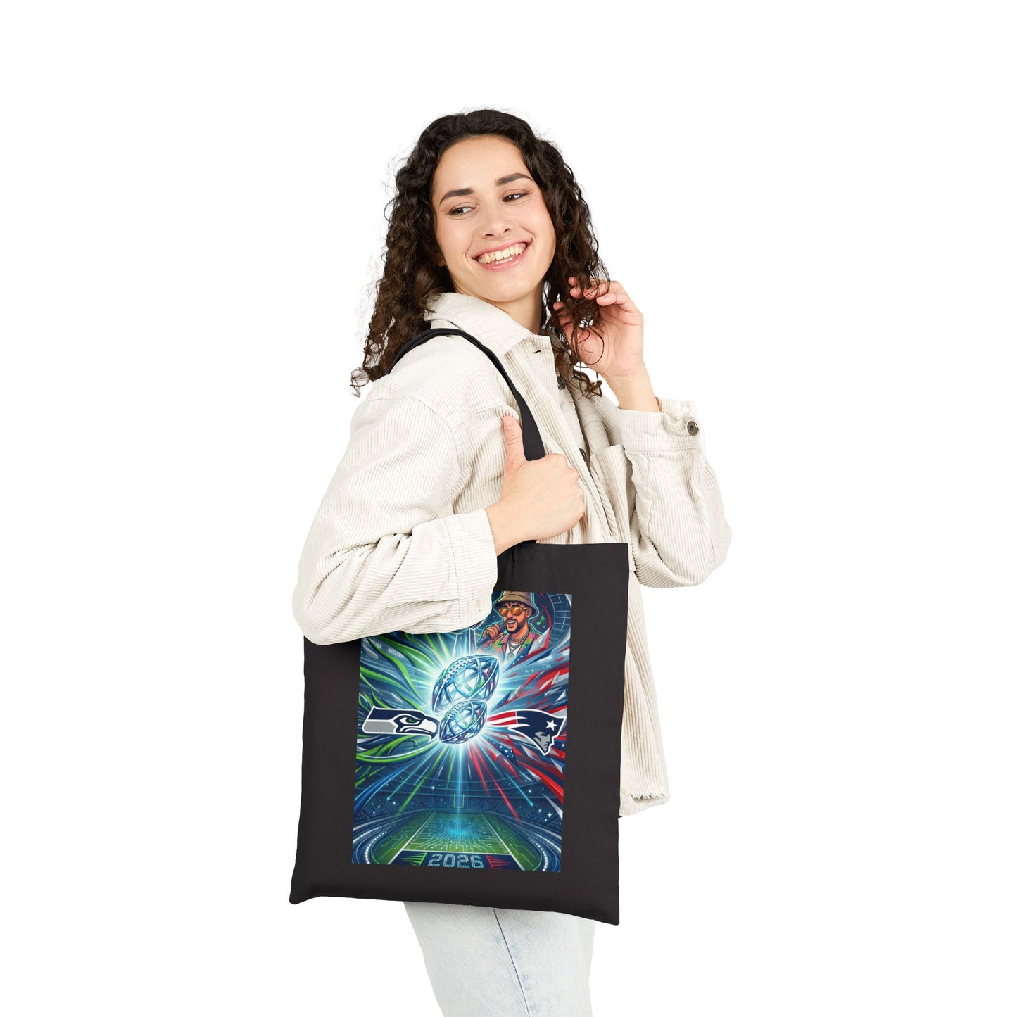 Legendary Championship Matchup Canvas Tote Bag — Cosmic Abstract Art Print