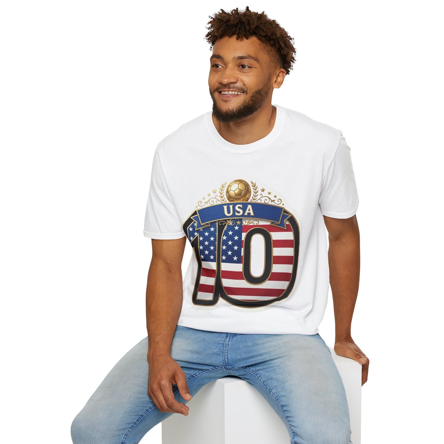 USA Number 10 Patriotic T-Shirt — American Flag Soccer Tee Style