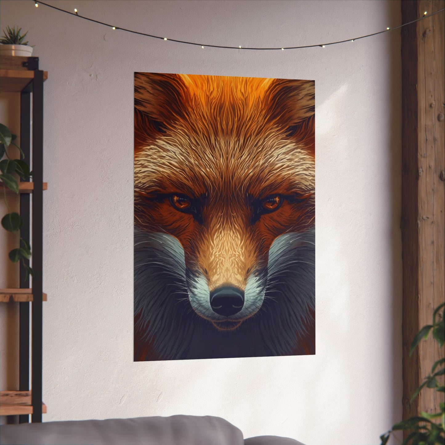 Fox Portrait Matte Poster — Bold Red Fox Wall Art