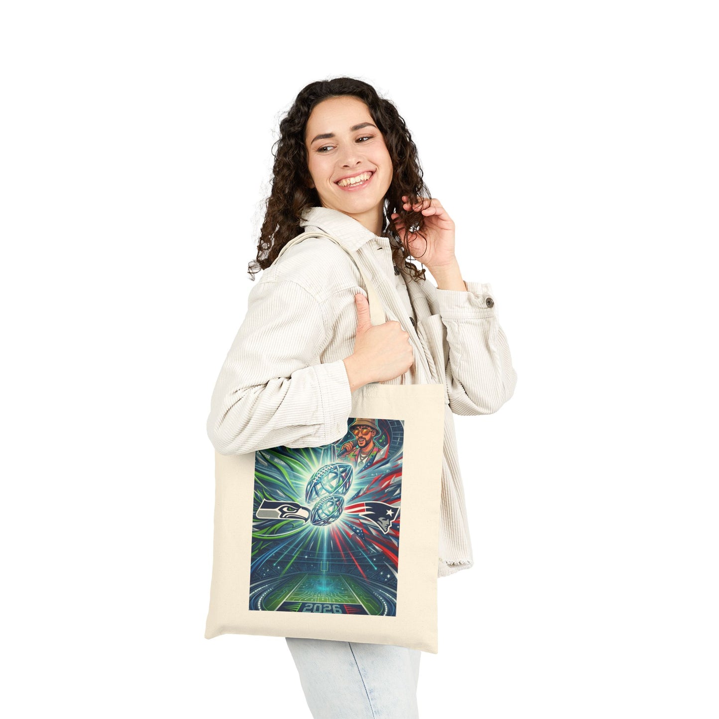 Legendary Championship Matchup Canvas Tote Bag — Cosmic Abstract Art Print