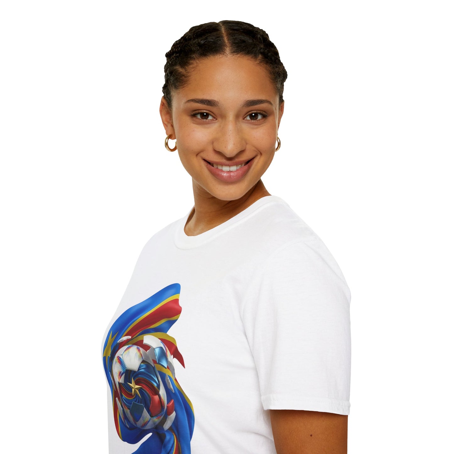 DR Congo Football Flag Exploding Ball T-Shirt Leopards Soccer Graphic Tee