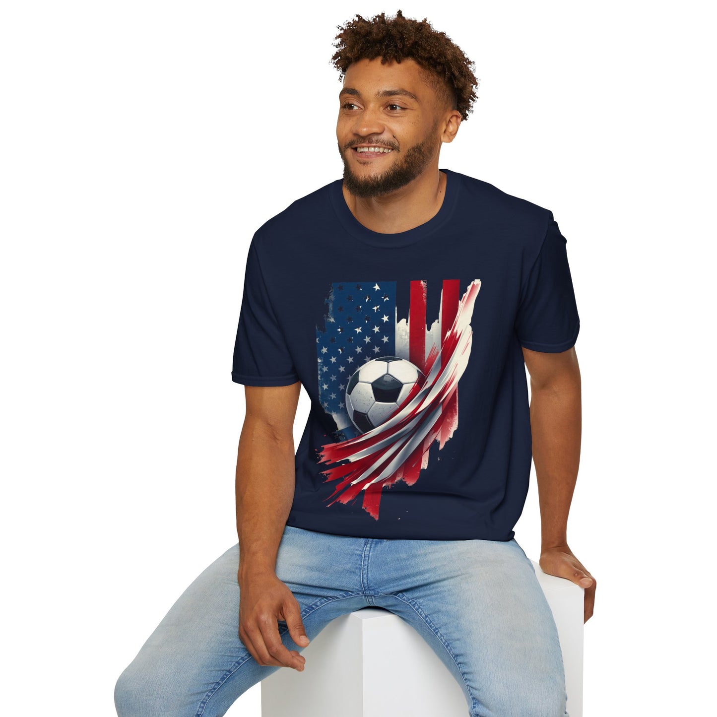 Soccer USA T-Shirt — American Flag Soccer Tee