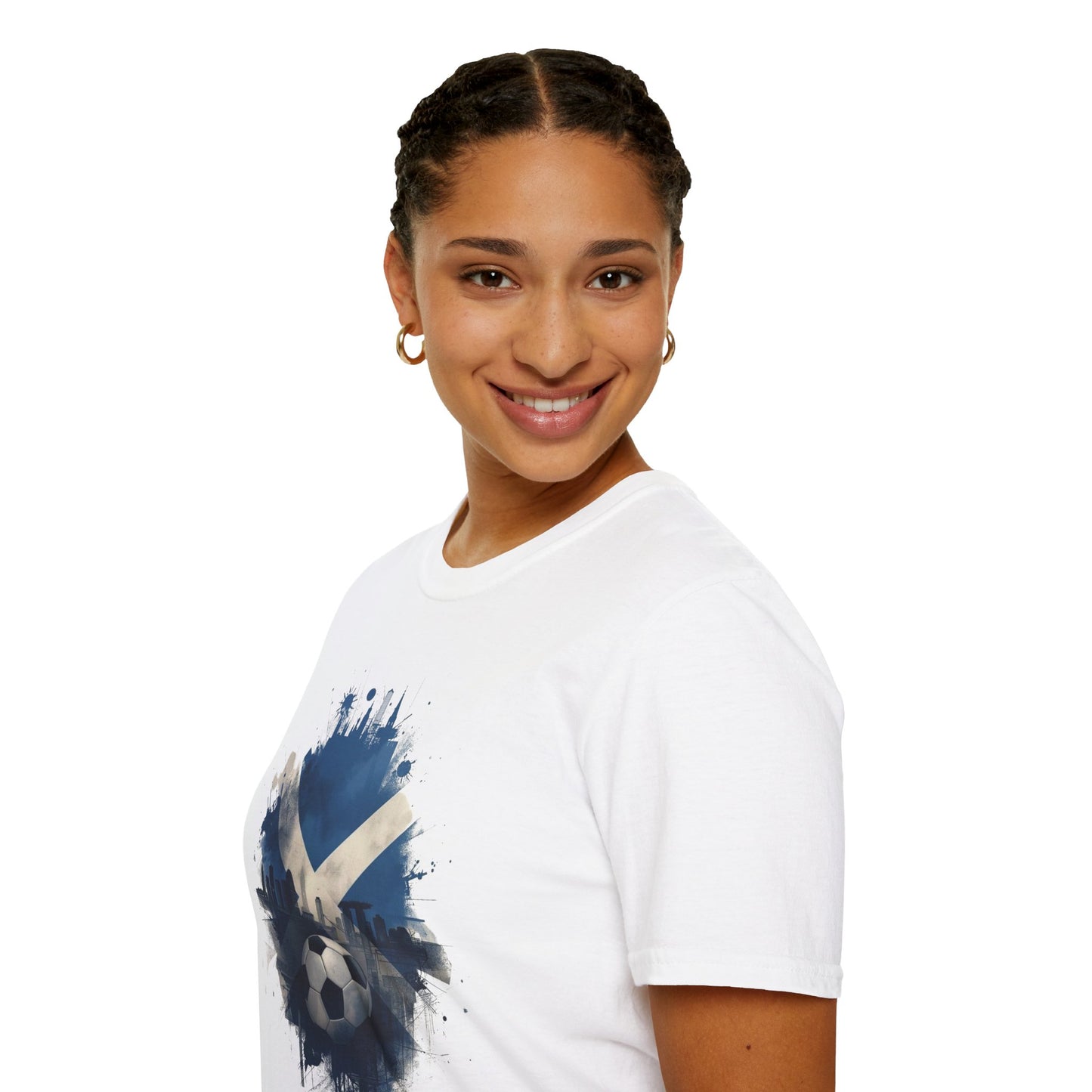 Scotland Football Flag Abstract Saltire Tee Tartan Army Soccer T-Shirt