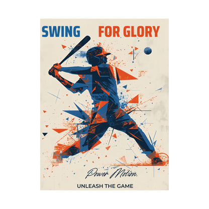 “Swing for Glory” Baseball Wall Art Poster | Motivational Matte Sports Print