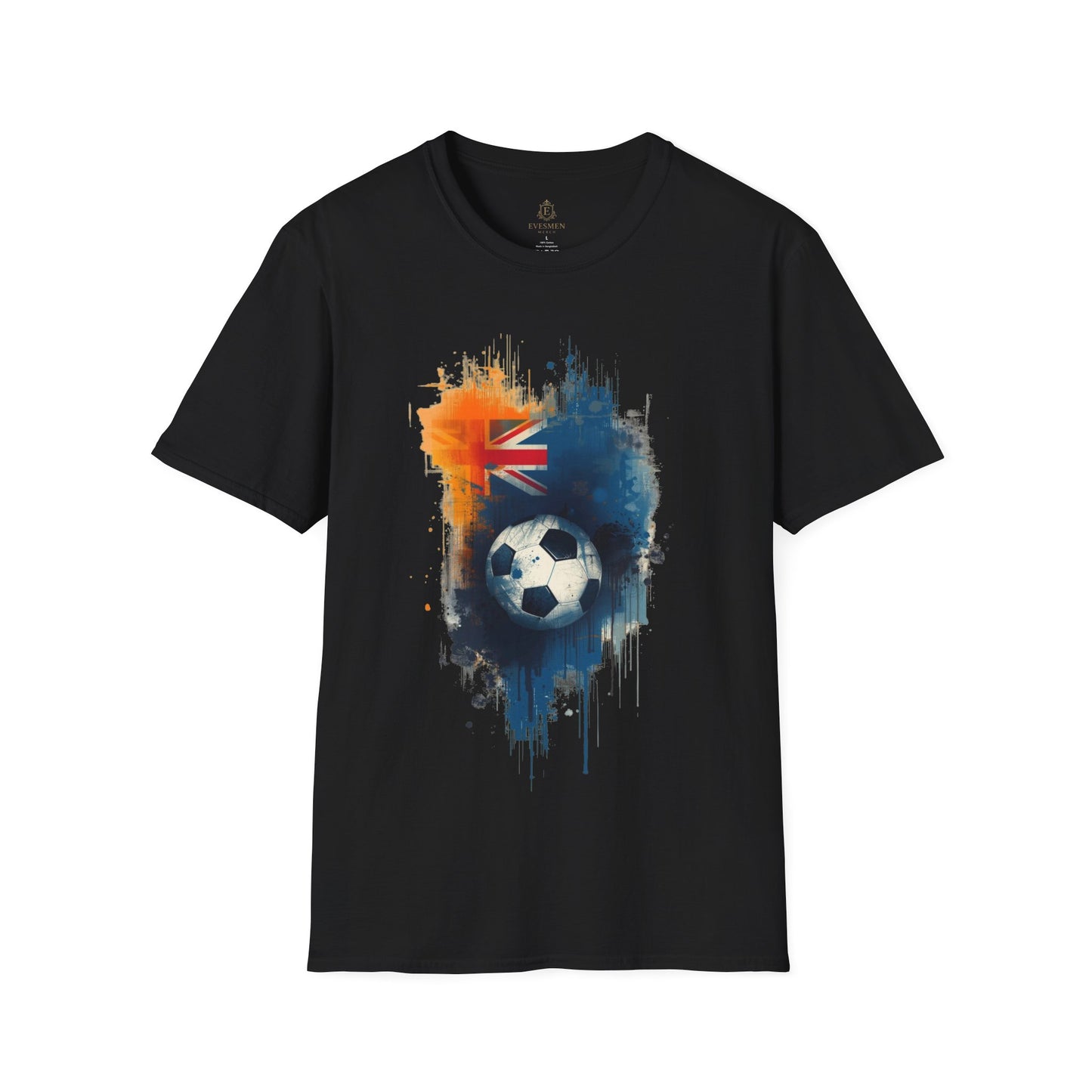 Australian Football Spirit Soccer Flag T-Shirt — Grunge Football Tee