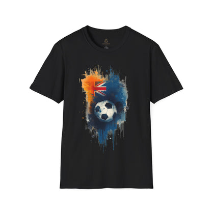 Australian Football Spirit Soccer Flag T-Shirt — Grunge Football Tee