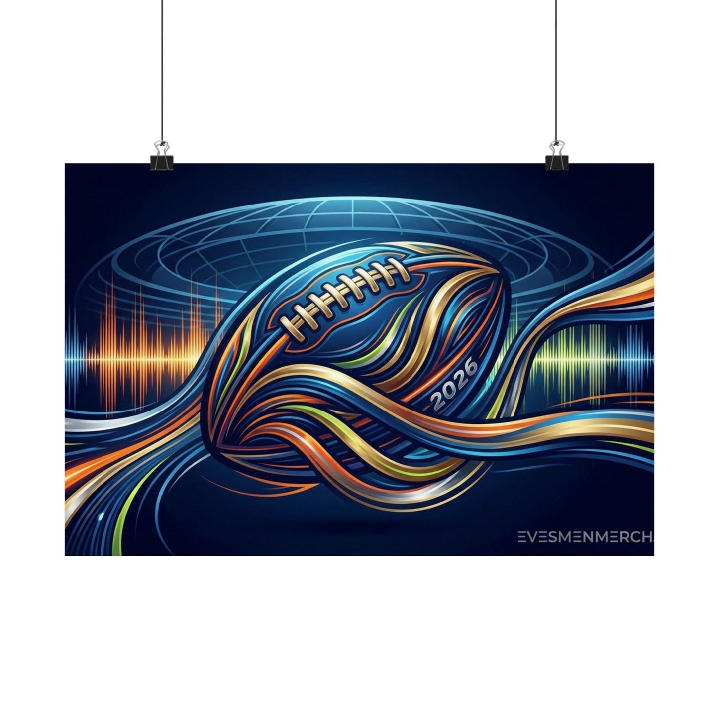 Big Game 2026 Football Matte Wall Poster | Modern Abstract Sports Art Print