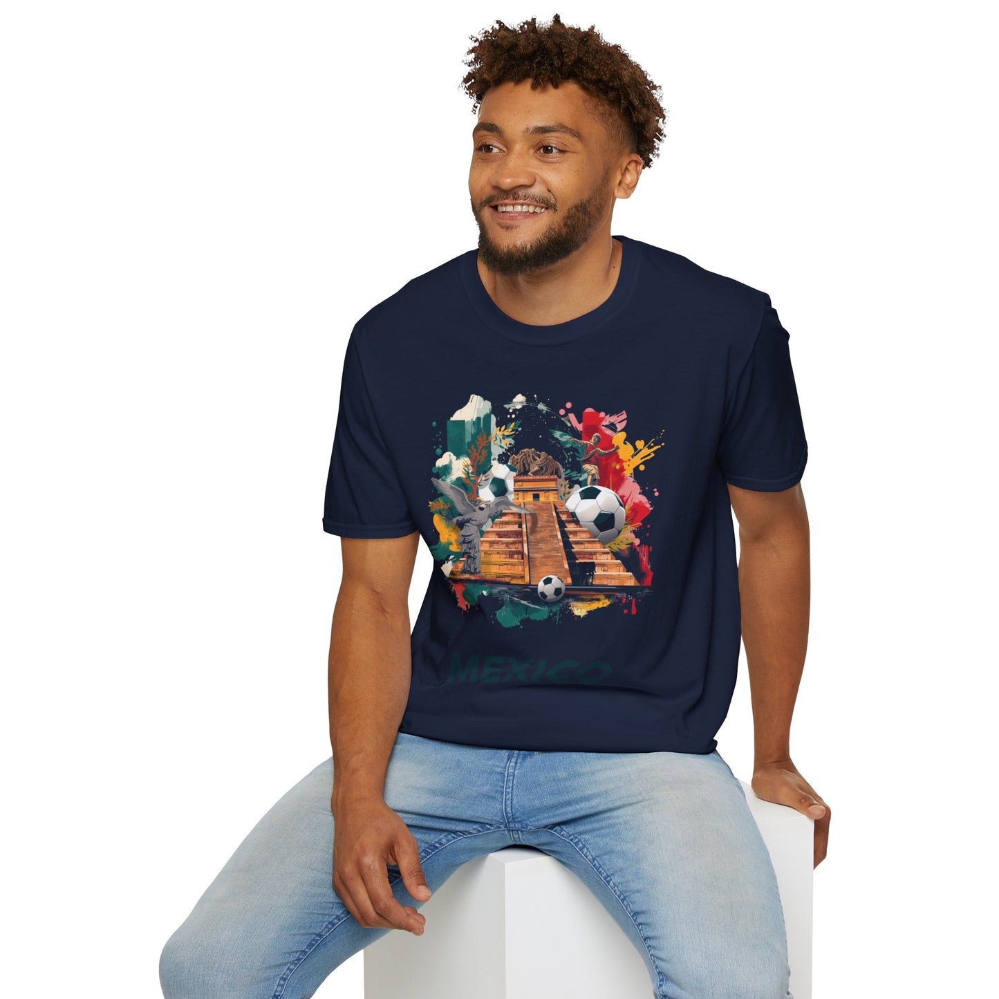 Mexico Soccer Pyramid T-Shirt — Vibrant Chichen Itza Football Tee