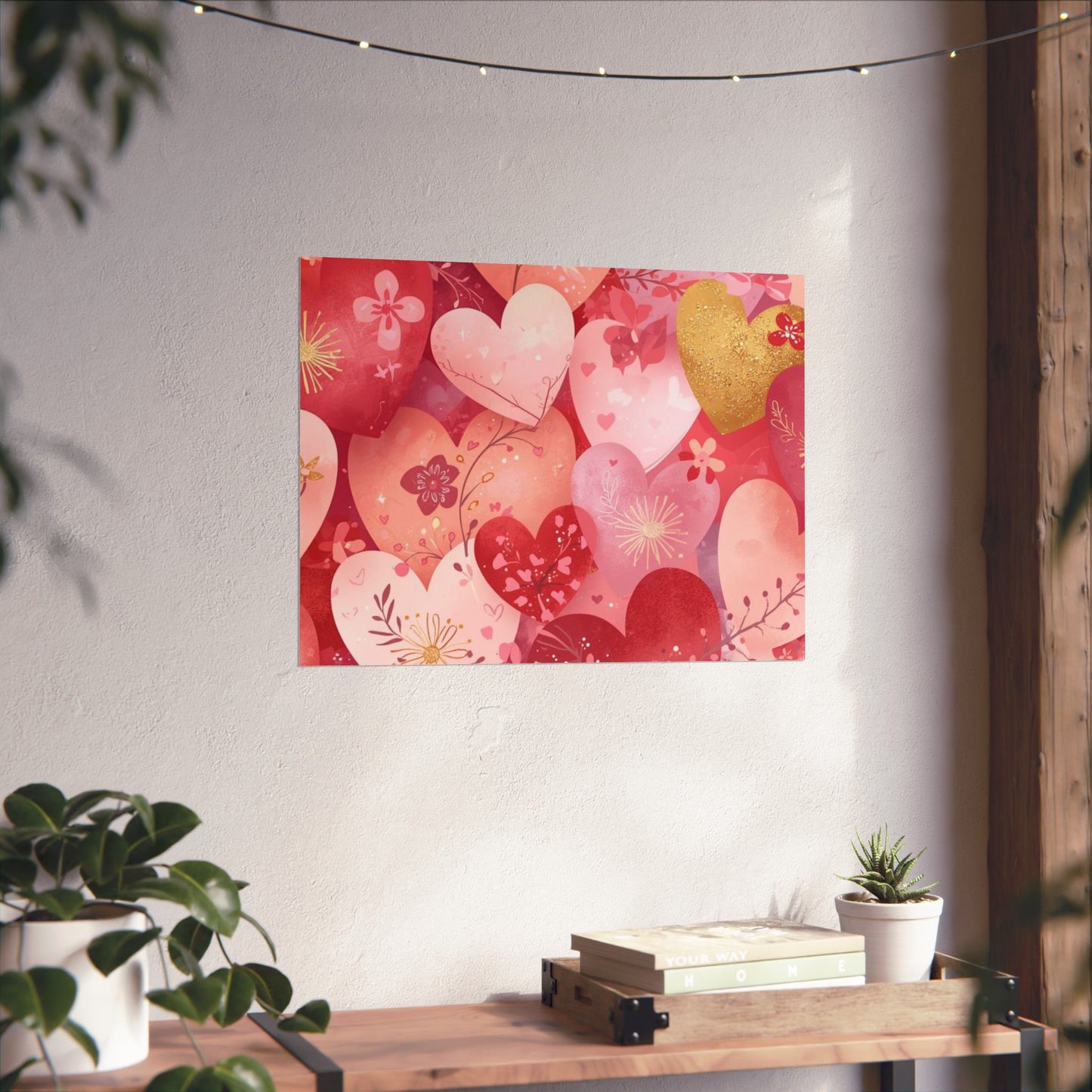 Heart Pattern Matte Poster — Valentine's Day Romantic Wall Art
