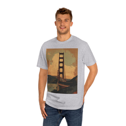 Golden Gate Bridge Art Print T-Shirt Vintage-Styled Classic Tee