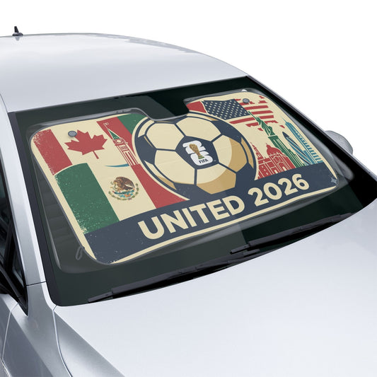 United 2026 Soccer Car Sun Shade – FIFA World Cup USA Canada Mexico Sunshade