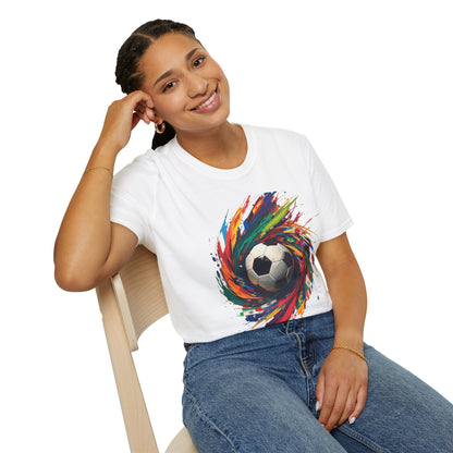 Color Splash Soccer Match Day T-Shirt — Vibrant Swirl Tee