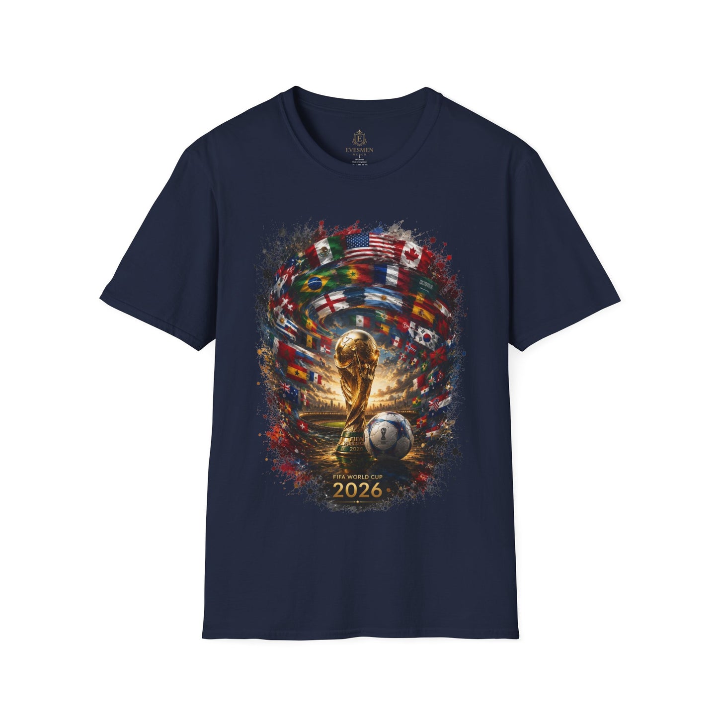 World Cup 2026 Global Flags T-Shirt Cinematic International Flags Fan Tee