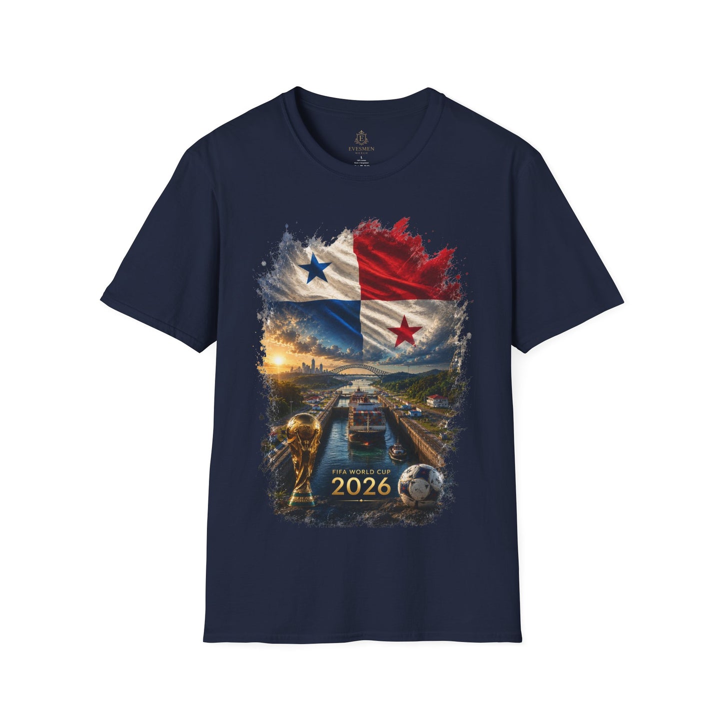 Panama Football Flag Canal Graphic T-Shirt Los Canaleros Soccer Tee