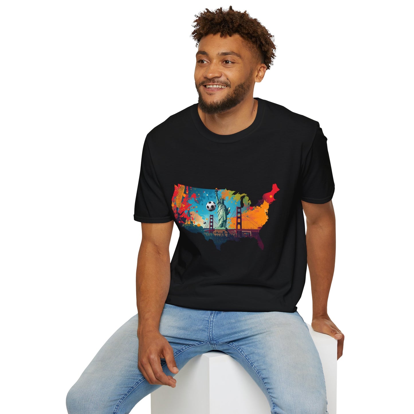 USA Soccer Match Day T-shirt — Colorful Map Graphic Tee