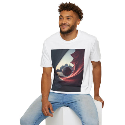 Qatar’s Flag-Patterned T-shirt Soccer Ball and Mosque Skyline Fan Tee