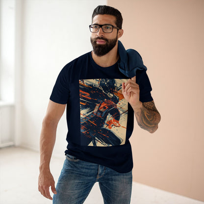 Football Player Action T-Shirt Dynamic Grunge Helmet Design