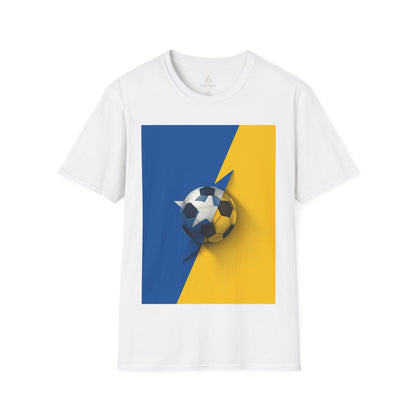 Curaçao Football Flag Minimalist T-Shirt Abstract La Familia Azul Soccer Tee