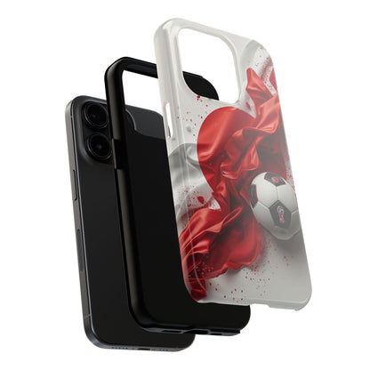 Red Satin Japan Flag Soccer Ball Design Phone Protective Case