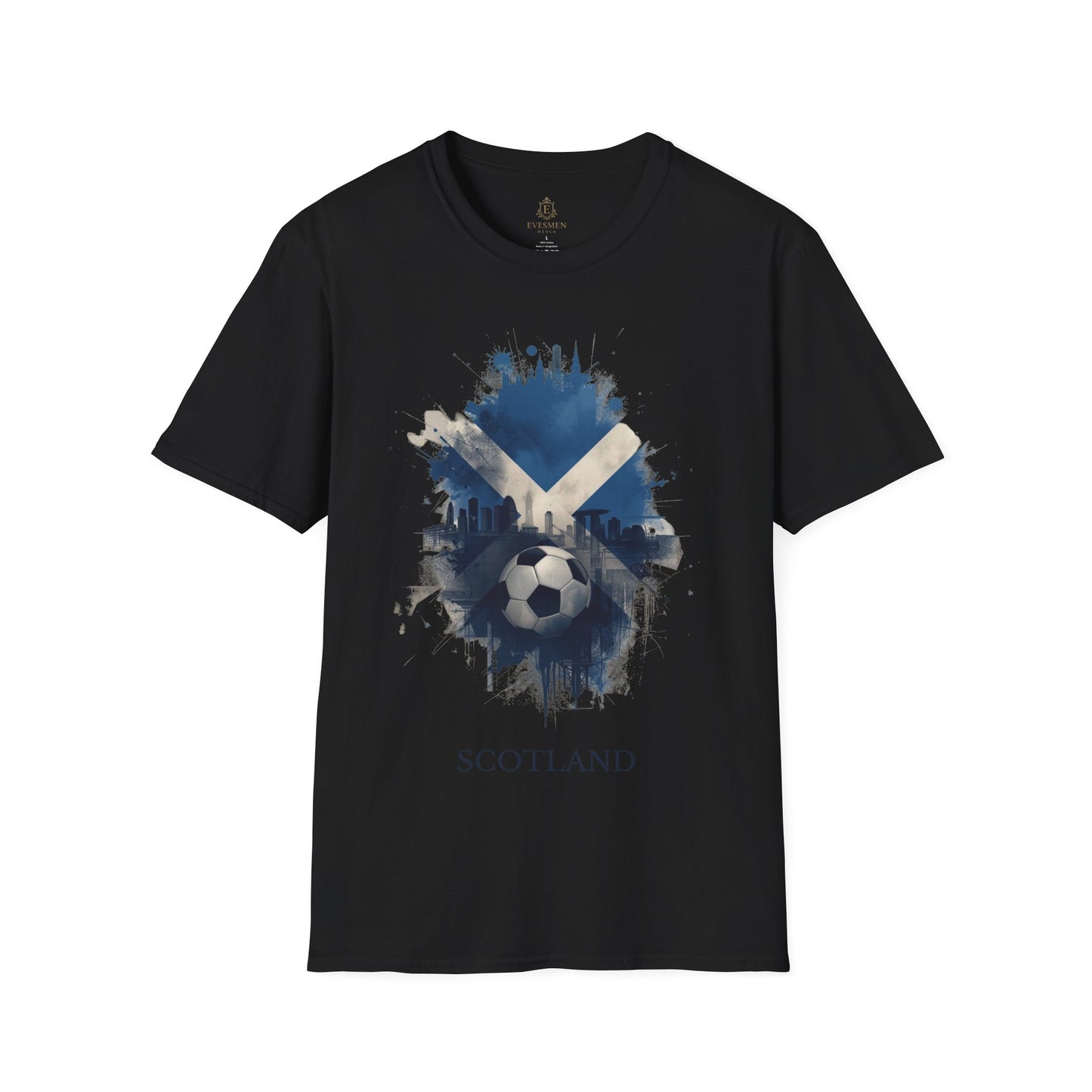 Scotland Football Flag Abstract Saltire Tee Tartan Army Soccer T-Shirt