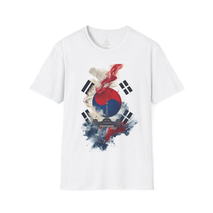 South Korean Abstract Flag Football T-shirt N Seoul Tower Traditional Palace Tee