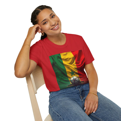 Senegal Flag Soccer T-Shirt – Football Fan Jersey with Green Yellow Red Design