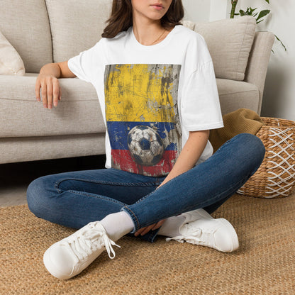 Colombia Football Flag Grunge T-Shirt Vintage Los Cafeteros Soccer Tee
