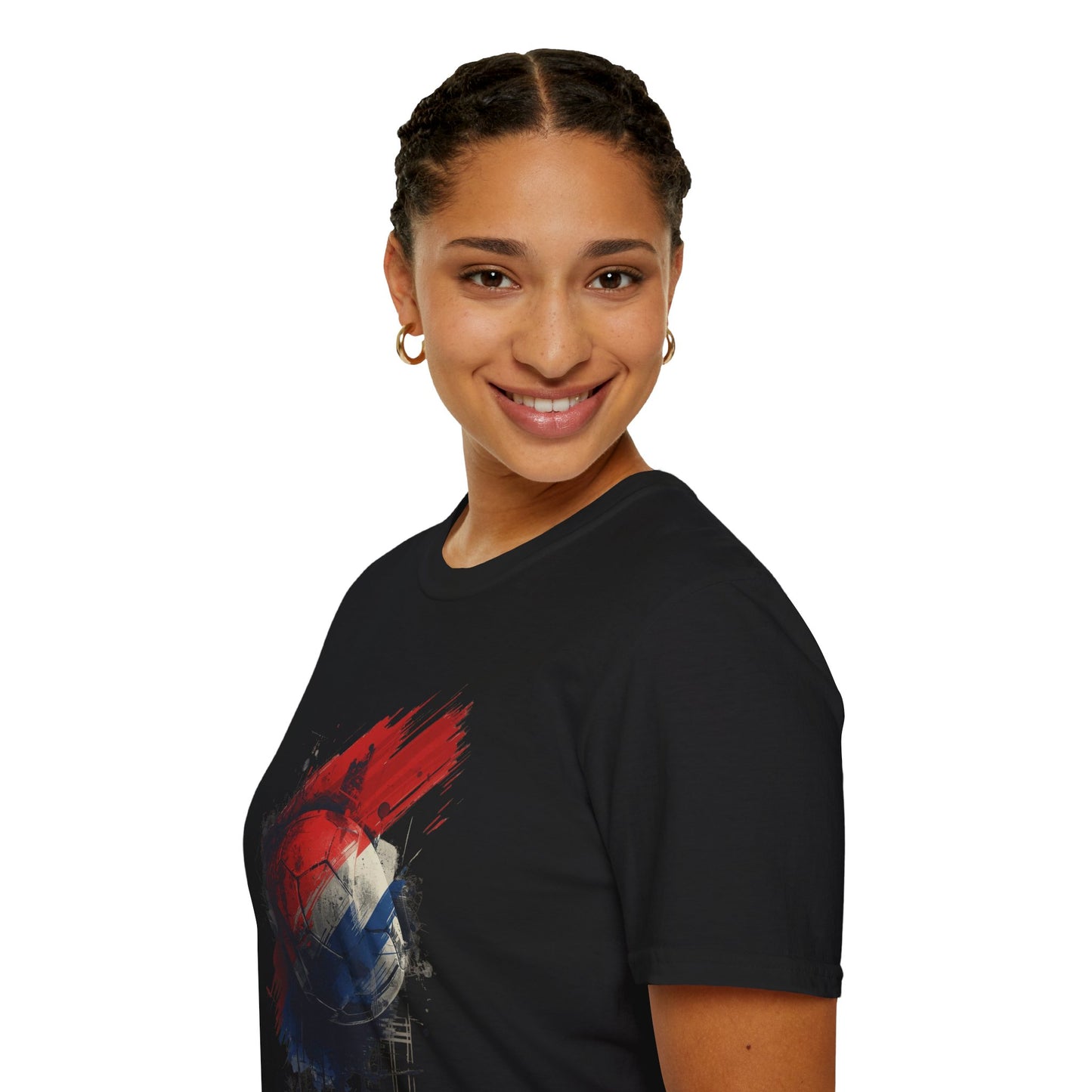 Netherlands Football Flag Abstract Splash T-Shirt Oranje Soccer Graphic Tee