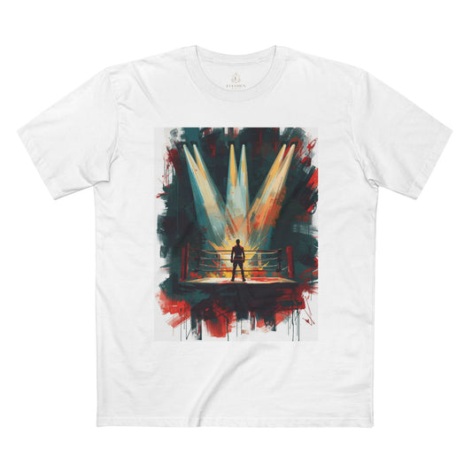 Boxing Ring Spotlight T‑Shirt Retro Fighter Art Tee