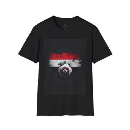 Iraq Flag Abstract Grunge Tee Lions of Mesopotamia Soccer Fan T-Shirt