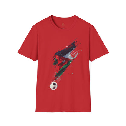 Jordan Flag Soccer T‑Shirt – Stylized Brushstroke Football Design Tee