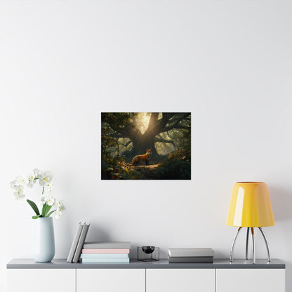 Woodland Fox Poster – Matte Horizontal Nature Wall Decor