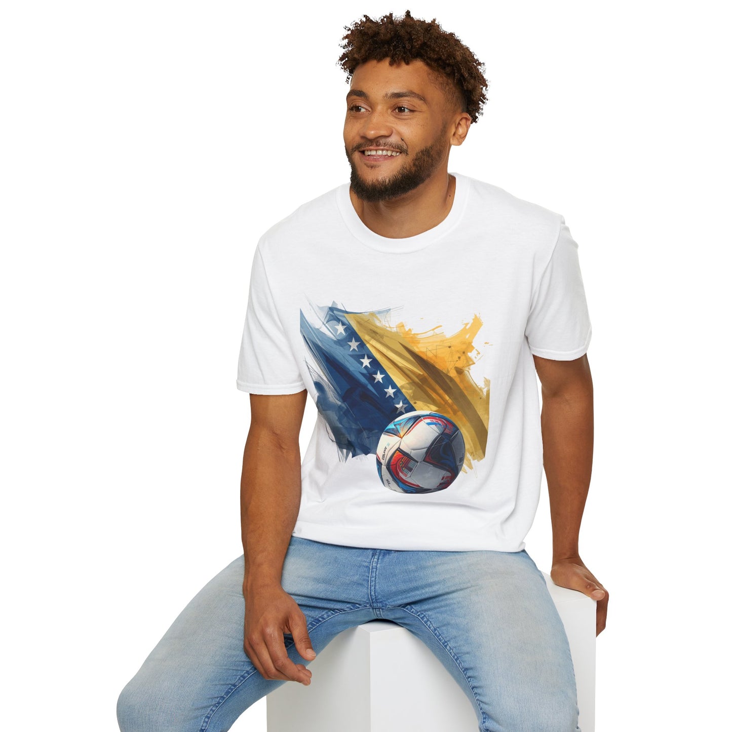 Bosnia and Herzegovina Football Flag Abstract T-Shirt Zmajevi Soccer Graphic Tee